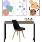 Kit Mesa Com Cadeira  Para Estudo Madeira Mdp