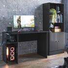 Kit Mesa Computador Gamer 3875 E Armario 2 Portas 4095 Preto/