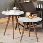 Kit Mesa De Apoio E Lateral Sofá E Sala Visita Branco