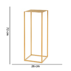 Kit Mesa De Apoio Em Metal Cubo Vazado Com Tampo Dourado M02
