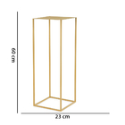 Kit Mesa De Apoio Em Metal Cubo Vazado Com Tampo Dourado M02