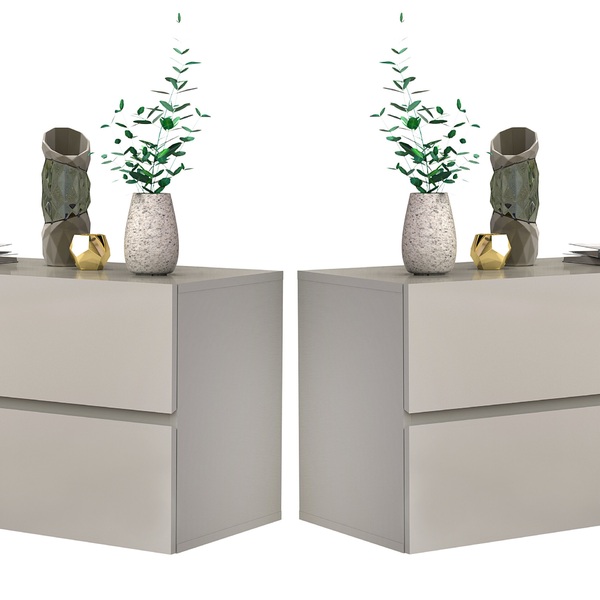 Kit Mesa De Cabeceira 2 Gavetas De Parede Corrediça Telescopi