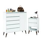 Kit Mesa De Cabeceira E Comoda Book Branco