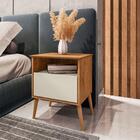 Kit Mesa De Cabeceira Salles Naturalle Off White