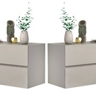 Kit Mesa De Cabeceira Suspensa Eros 60 Off White