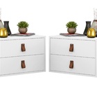 Kit Mesa De Cabeceira Unic 45cm Suspeso 2 Gavetas Branco
