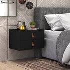 Kit Mesa De Cabeceira Unic Preto 45 Para Quarto