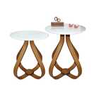 Kit Mesa De Canto Cebola Com Vidro 60cm - Branca