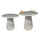 Kit Mesa De Canto Com Vidro 50/60cm E Base Cone Laqueada - Of