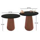 Kit Mesa De Canto Com Vidro 50cm E Base Cone Envernizada - Pr