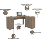 Kit Mesa De Canto Espanha Para Escritório E Home Office Com E