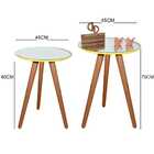 Kit Mesa De Canto Espelhada 45cm - Amarela