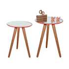 Kit Mesa De Canto Tripé Espelhada 50/60cm - Vermelha