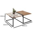 Kit Mesa De Centro Aparador Espelhado Aurora Demolição Preto