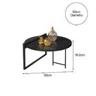 Kit Mesa De Centro Com Mesa Lateral Orquídea Mdf 15mm - Preto