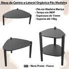 Kit Mesa De Centro E Lateral Organica Pes Madeira Artesano