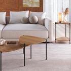 Kit Mesa De Centro E Lateral Organica Pes Metal Pr Artesano