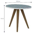 Kit Mesa De Centro E Mesas Laterais Retrô Branco E Azul