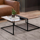 Kit Mesa De Centro E Prateleira Multiuso 60 Cm Industrial Ari