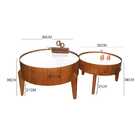 Kit Mesa De Centro Esmeralda Redonda Laminada Com Vidro - Bra