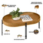 Kit Mesa De Centro Para Sala De Estar Com Mesa De Canto Caram