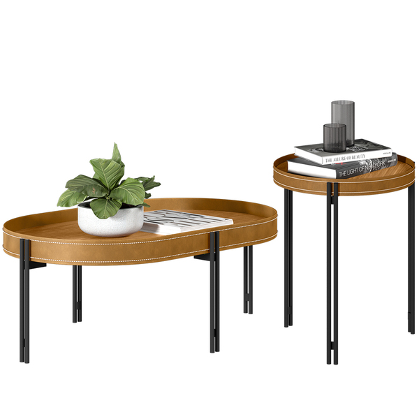 Kit Mesa De Centro Para Sala De Estar Com Mesa De Canto Caram