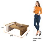 Kit Mesa De Centro Retangular Ripada Luana Com Aparador Ripad