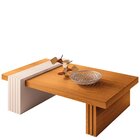 Kit Mesa De Centro Retangular Ripada Luana Com Aparador Ripad