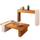 Kit Mesa De Centro Retangular Ripada Luana Com Aparador Ripad