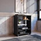 Kit Mesa De Computador E Armário Pequeno Janine Preto