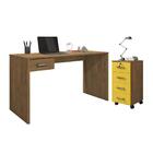 Kit Mesa De Computador E Gaveteiro Dakar Freijó