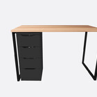 Kit Mesa De Escritório +  Gaveteiro 04 Gavetas Cor Preto Luxo