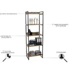 Kit Mesa De Escritório Industrial Em L Com Estante 5 Pratelei