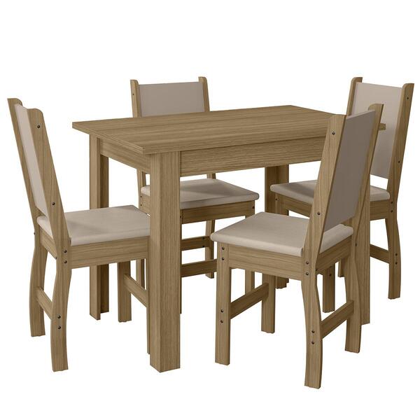 Kit Mesa De Jantar Bellagio 108x68 Cm Com 4 Cadeiras Clara