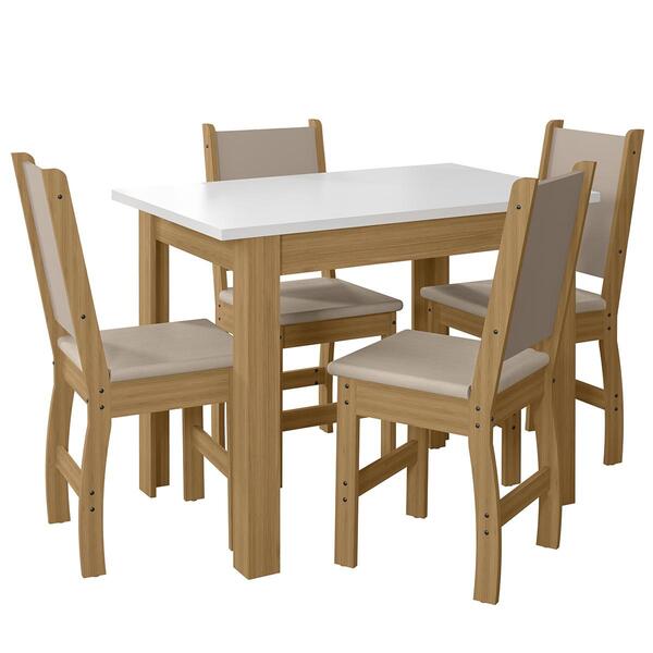 Kit Mesa De Jantar Bellagio 108x68 Cm Com 4 Cadeiras Clara