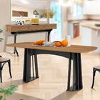 Kit Mesa De Jantar Com Aparador Freijó Preto Fosco Dalla Costa