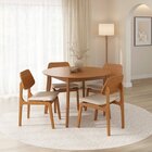 Kit Mesa De Jantar Extensível Redonda Tarsila E 4 Cadeiras Ja