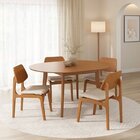 Kit Mesa De Jantar Extensível Redonda Tarsila E 4 Cadeiras Ja