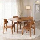 Kit Mesa De Jantar Extensível Redonda Tarsila E 4 Cadeiras Ja