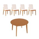 Kit Mesa De Jantar Extensível Redonda Tarsila E 4 Cadeiras Pe