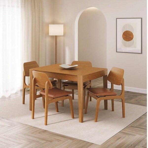 Kit Mesa De Jantar Extensível Retangular Tarsila E 4 Cadeiras