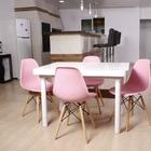Kit Mesa De Jantar França 110x80 Branca + 04 Cadeiras Charles