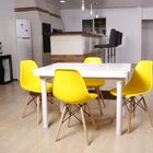 Kit Mesa De Jantar França 110x80 Branca + 04 Cadeiras Charles