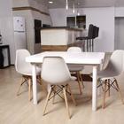 Kit Mesa De Jantar França 110x80 Branca + 04 Cadeiras Charles