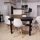 Kit Mesa De Jantar França 110x80 Preta + 04 Cadeiras Charles
