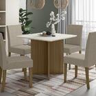 Kit Mesa De Jantar Helo Sem Vidro 90x90 Com 4 Cadeiras Josi
