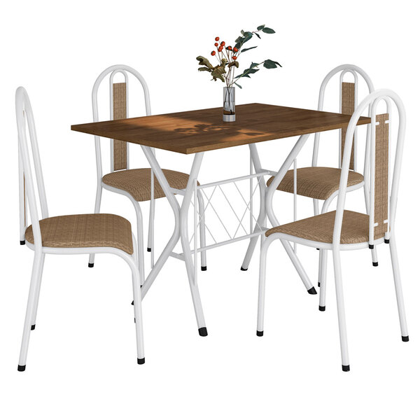 Kit Mesa De Jantar Jade 91 Cm Nature Com 04 Cadeiras Arizona