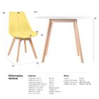 Kit - Mesa De Jantar Leda 100 Cm Branco + 4 Cadeiras Estofada