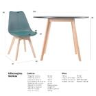 Kit - Mesa De Jantar Leda 100 Cm Preto + 3 Cadeiras Estofadas