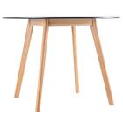 Kit - Mesa De Jantar Leda 100 Cm Preto + 3 Cadeiras Estofadas